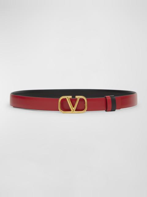 V-Logo Signature Reversible Leather H20 Belt