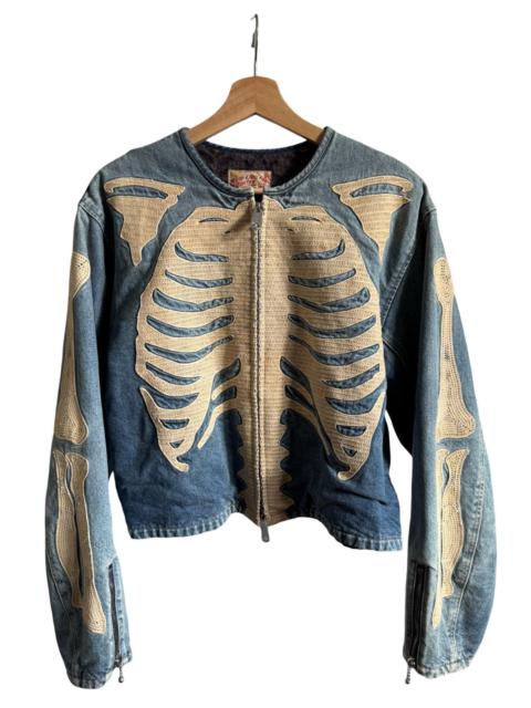 ジャケット・アウター KAPITAL URKOOL /BONE DENIM JACKET Kapital Kountry Embroidered Bone Denim Motocross Jacket