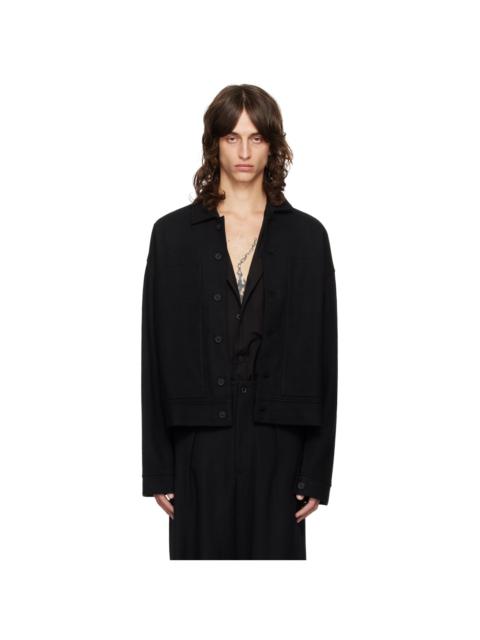 Yohji Yamamoto Black TA Tuxedo Fastener Jacket | REVERSIBLE