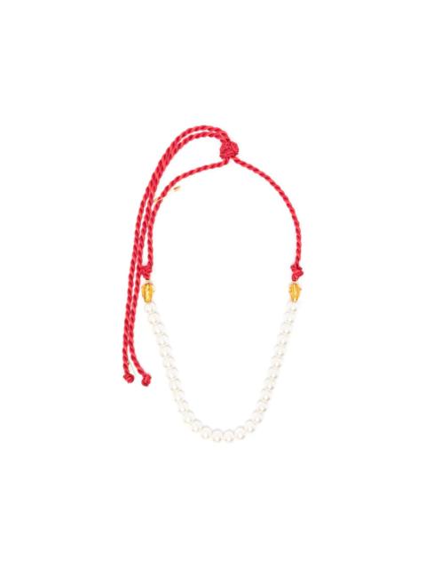 forte_forte braided rope glass-bead necklace