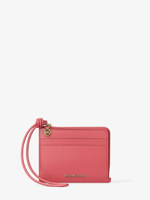 MICHAEL KORS Jet Set Small Pebbled Leather Card Case Wristlet