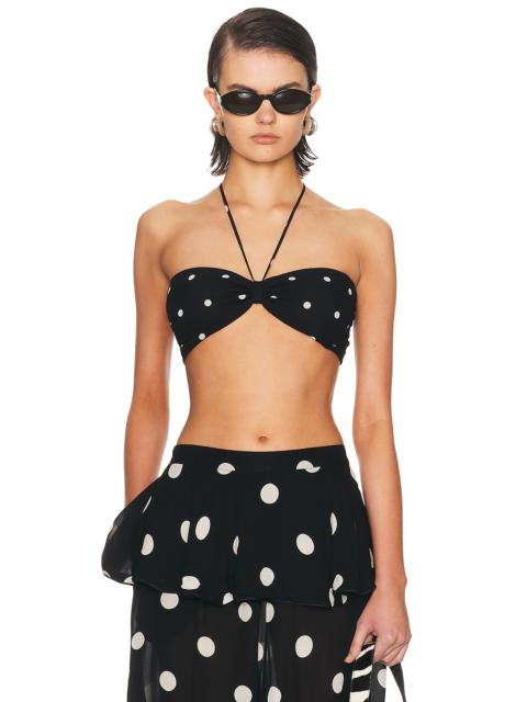 ADRIANA DEGREAS Polka Dot Bandeau Top