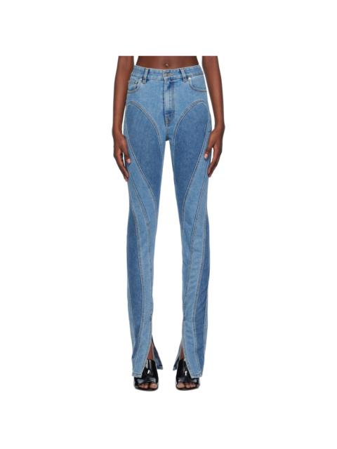MUGLER Blue Spiral Jeans