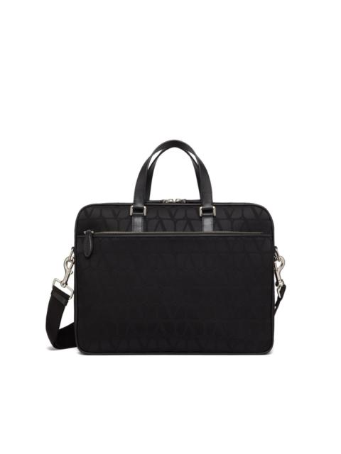 Valentino VLogo leather-trim laptop bag
