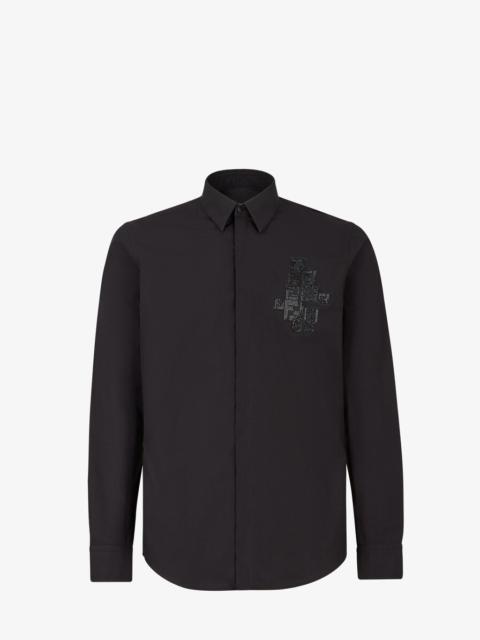 FENDI Black poplin shirt