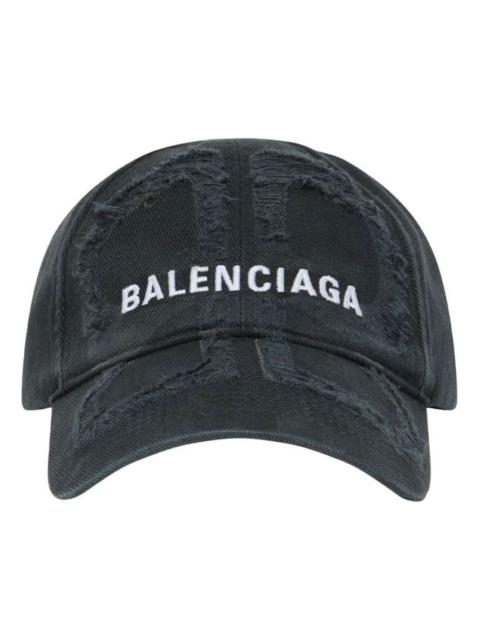 BALENCIAGA (WMNS) Balenciaga Laser Destroyed BB Cap 'Black White' 719282410B21077