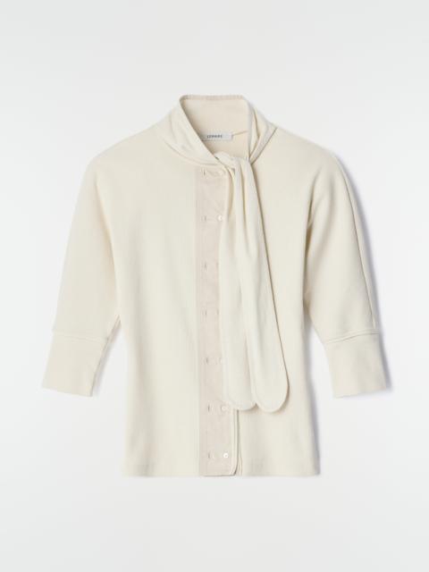 Lemaire ASCOT T-SHIRT IN LINEN AND COTTON RIBBED JERSEY