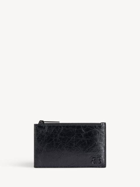 BALENCIAGA Men's Monaco Long Coin And Card Holder in Black
