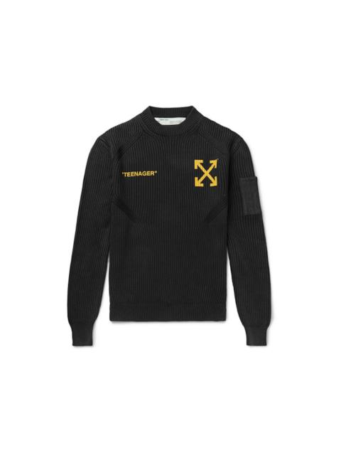 Off-White OFF-WHITE Flamed Bart Knit Sweater Black
