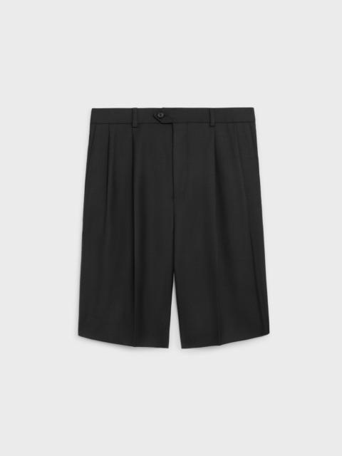 CELINE BERMUDA SKATE SHORTS IN LIGHTWEIGHT WOOL GABARDINE