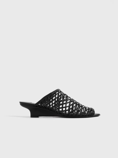TOTEME Summer woven mules black