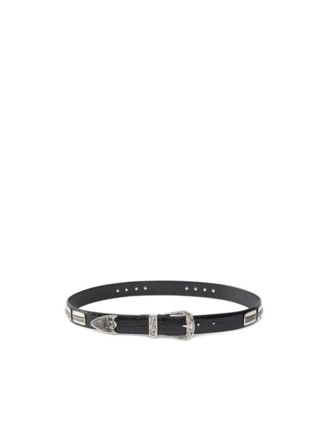 PINKO crocodile-effect leather belt