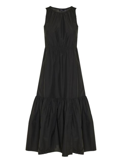 Theory tiered smocked midi dress
