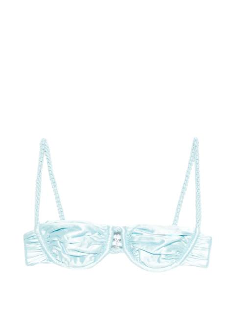 ISA BOULDER ruched weave bikini top