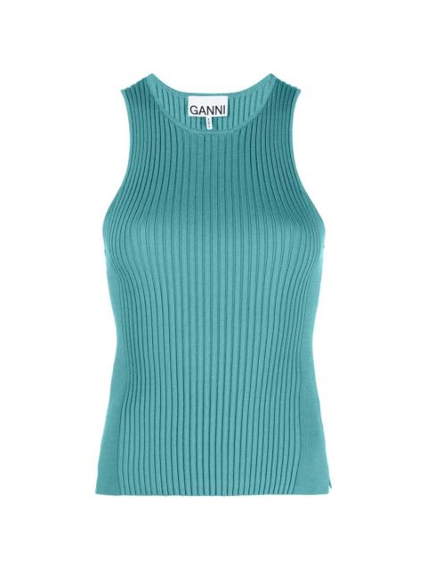 GANNI ribbed-knit tank top