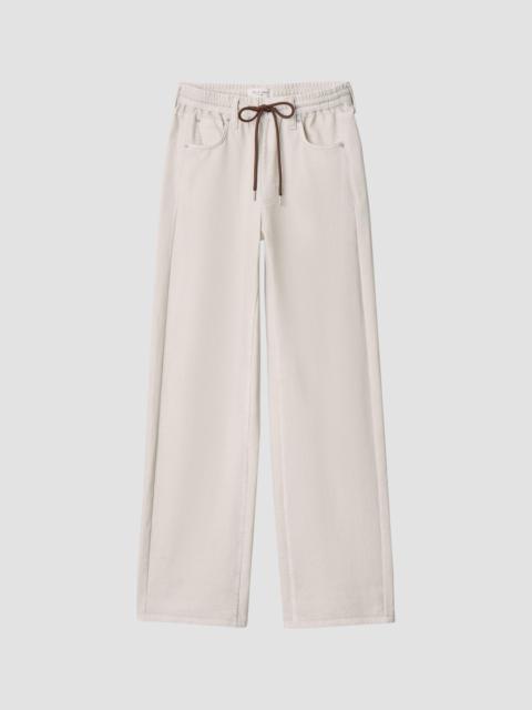 rag & bone Women's rb Miramar Drawstring Terry Wide-Leg Track Jeans - Ecru