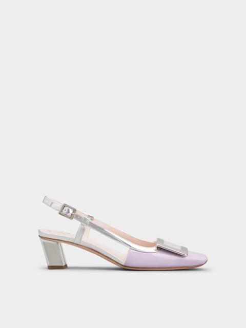 Belle Vivier Metal Buckle Slingback Pumps in Patent Leather