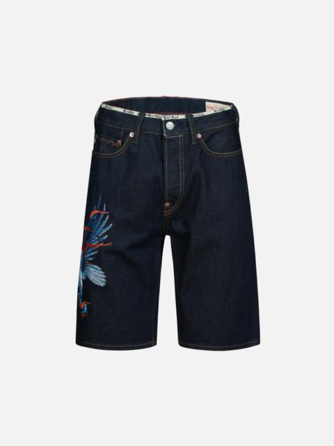 EVISU EAGLE EMBROIDERY REGULAR-FIT DENIM SHORTS