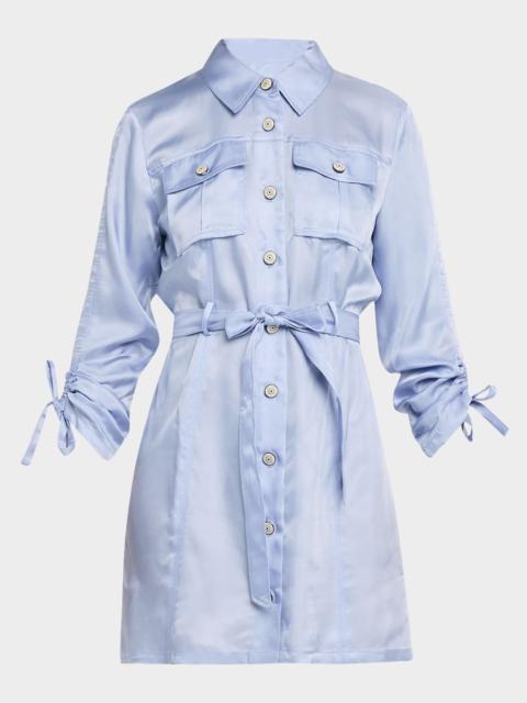 Cinq à Sept Dale Button-Front Satin Shirtdress