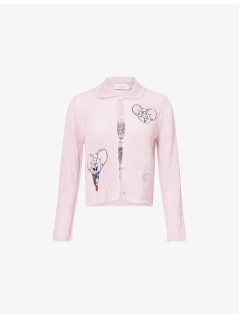 COACH Coach x Brain Dead Graphic Intarsia Cotton Cardigan