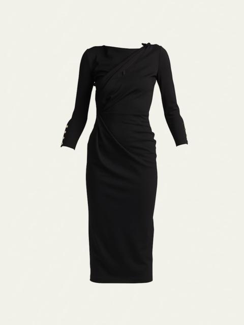GIORGIO ARMANI Asymmetric Keyhole Midi Dress