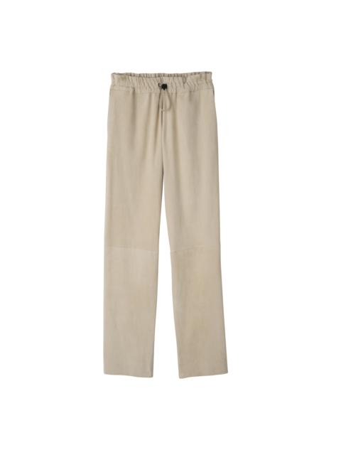 Longchamp Leather straight pants Linen - Leather