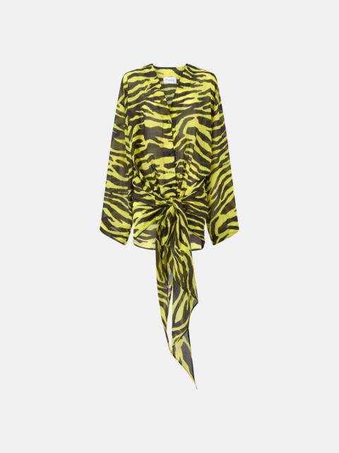 THE ATTICO BLACK AND YELLOW MINI DRESS