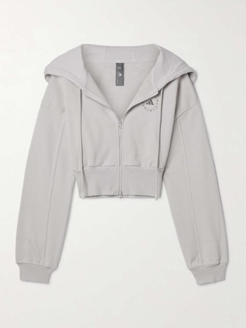 adidas TrueCasuals cropped organic cotton-jersey hoodie