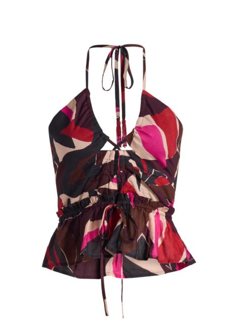 Rails Women's Dulce Printed Halterneck Cotton Crop Top - Paradise