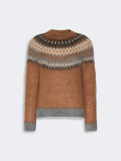 Max Mara GLASSA Fair Isle wool and mohair sweater - TOBACCO