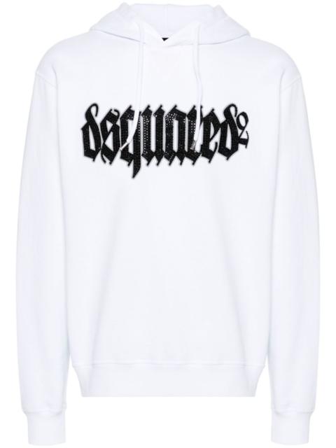 DSQUARED2 logo-appliquÃ© cotton hoodie