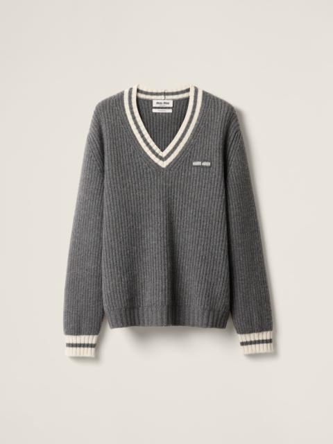 Miu Miu Wool and cashmere V-neck sweater