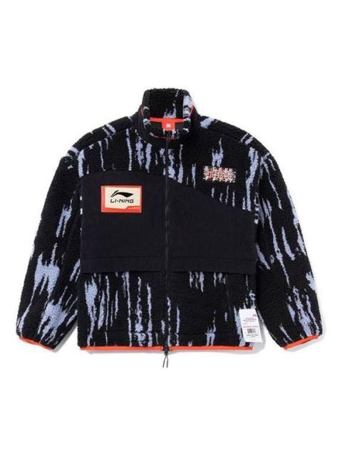 Li-Ning Li-Ning Logo Print Classic Warm Coat 'Black White' AJDR435-3