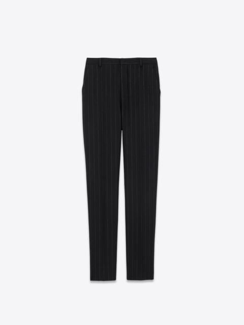 SAINT LAURENT high-waisted pants in pinstripe wool felt