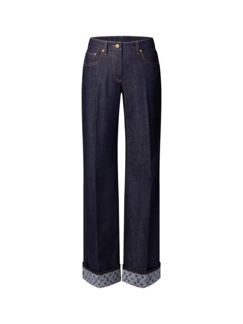 Louis Vuitton Cuffed Hem Flared Jeans