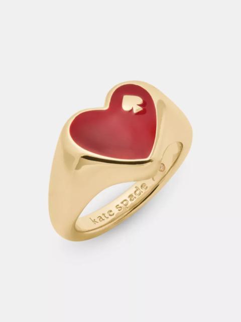 kate spade Heart And Spade Enamel Signet Ring