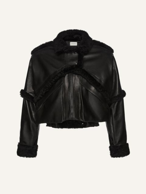 MAGDA BUTRYM Shearling bomber jacket in black