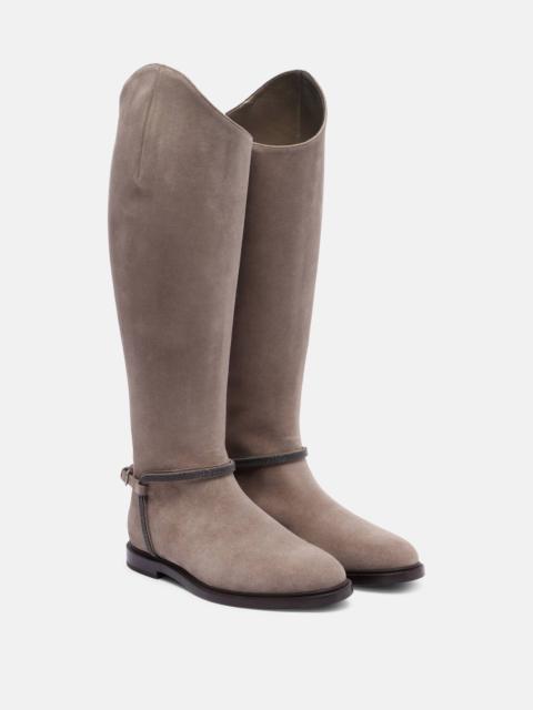 Brunello Cucinelli Monili suede knee-high boots