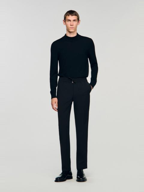Sandro ELASTICATED STRAIGHT-LEG PANTS
