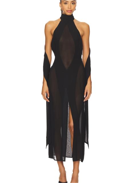 GUIZIO Koemi Sheer Panel Dress