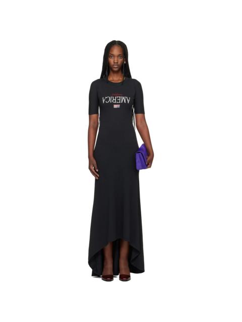 WILLY CHAVARRIA Black 'Welcome To America' Maxi Dress