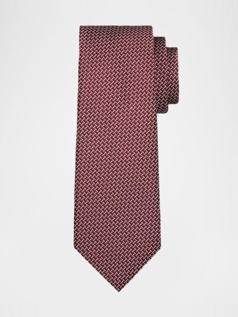 TOM FORD Men's Linen Zipper-Effect Tie