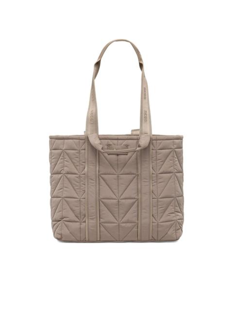 BOSS quilted logo-patch tote bag