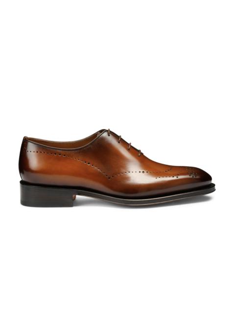 Santoni Men's brown leather Oxford brogue shoe