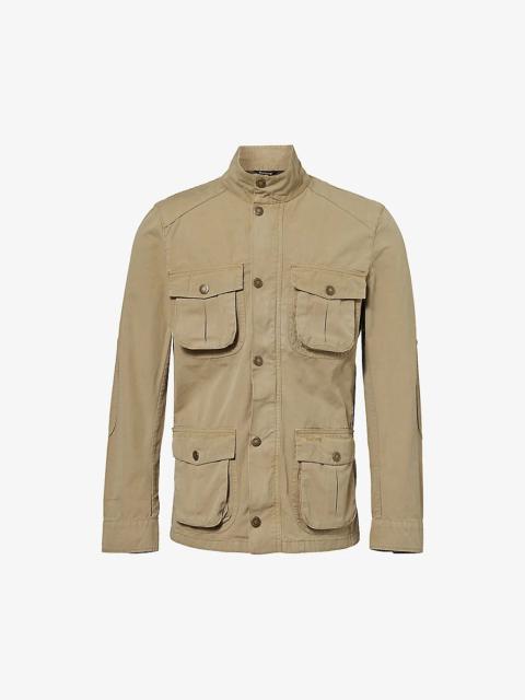 Corbridge brand-embroidered regular-fit cotton jacket