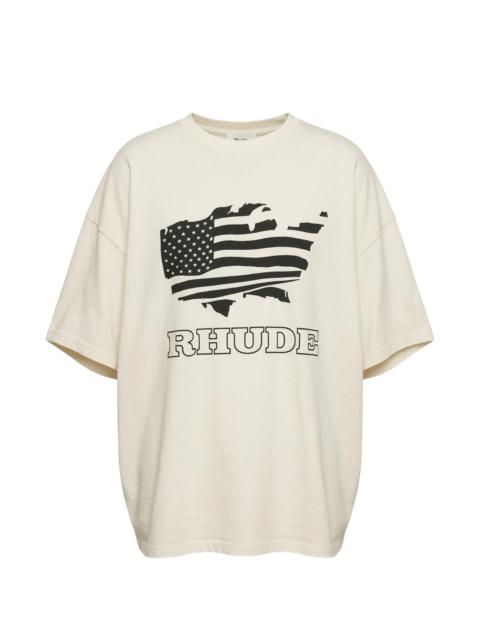 Rhude Rhude Rhude Banner Tee Vintage Black /White