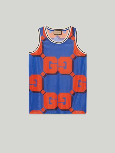 GUCCI GG print mesh tank top