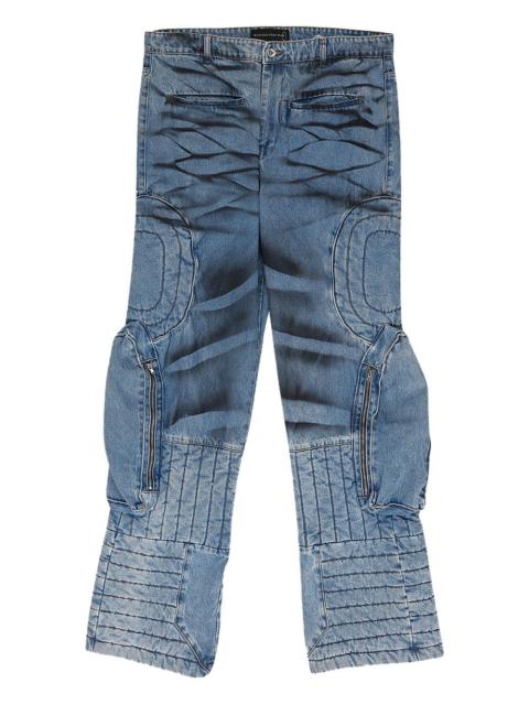 WHO DECIDES WAR whiskering-effect jeans