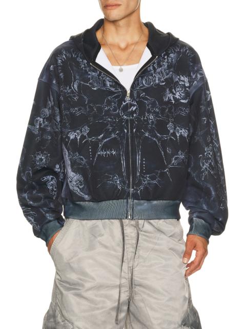 We11done Tattoo Printed Zip Up Hoodie