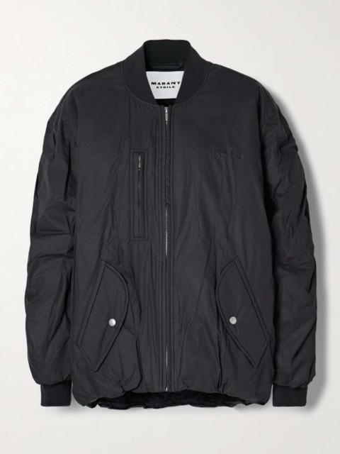 Coleen oversized padded cotton-blend bomber jacket